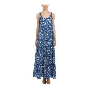 Lucky Brand Women's Blue Vines & Birds Maxi Dress - Size XL
